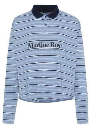 Martine Rose striped cotton polo shirt - Blue