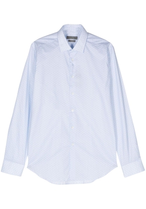 Corneliani mix-print cotton shirt - Blue