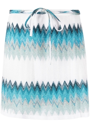 Missoni zigzag-woven beach skirt - White