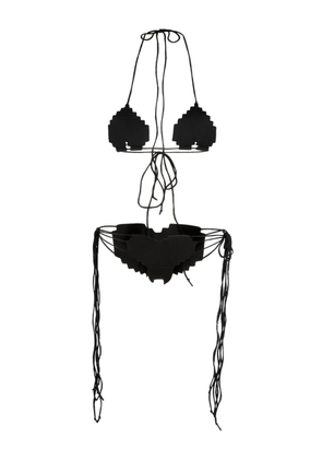 Natasha Zinko pixel cut-out detail bikini set - Black