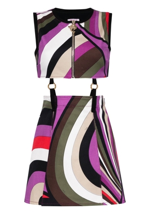 PUCCI Iride-print cut-out mini dress - Purple
