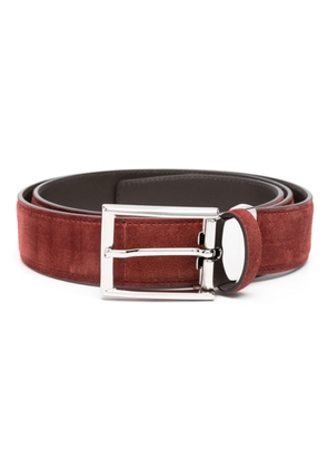Canali suede buckle belt - Red