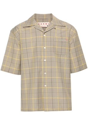 Marni plaid-check short-sleeve shirt - Neutrals