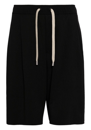 CROQUIS pleat-detail drop-crotch shorts - Black