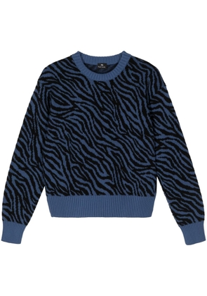 PS Paul Smith animal-print knitted jumper - Blue