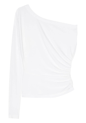 Norma Kamali ruched-detail one-sleeve top - White
