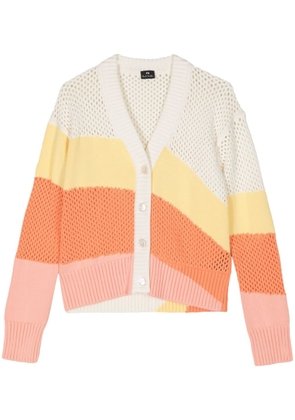 PS Paul Smith open-knit striped cardigan - White