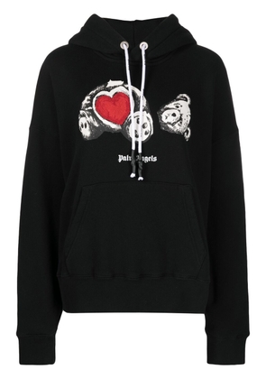 Palm Angels Bear In Love logo hoodie - Black