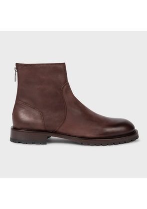 PS Paul Smith Chocolate Leather 'Falk' Boots Brown