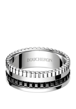 Boucheron Small White Gold Quatre Black Ring