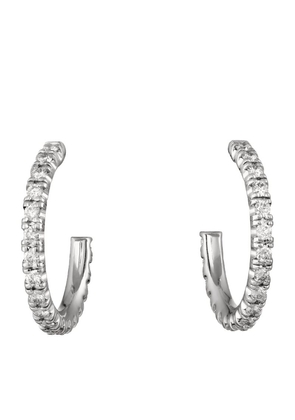 Cartier Small White Gold And Diamond Étincelle De Cartier Hoop Earrings