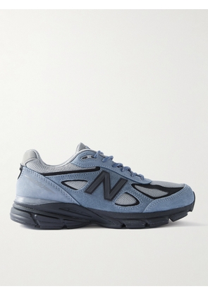 New Balance - 990v4 Leather-Trimmed Suede and Mesh Sneakers - Men - Blue - UK 6.5