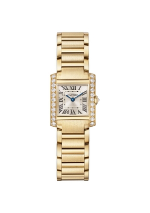 Cartier Small Yellow Gold And Diamond Tank Française Watch 21.2Mm