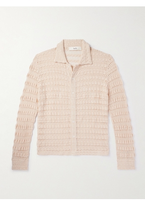 Séfr - Yasu Cutaway-Collar Crocheted Cotton Shirt - Men - Neutrals - S