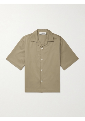 RÓHE - Camp-Collar Cotton-Twill Shirt - Men - Green - IT 46