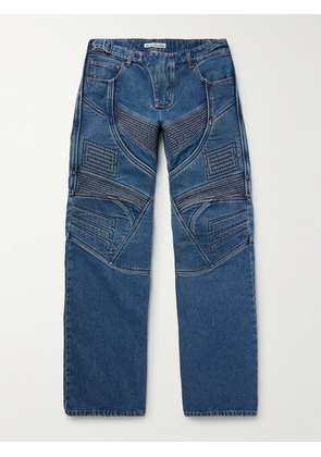 Acne Studios - Straight-Leg Panelled Embroidered Padded Jeans - Men - Blue - IT 46