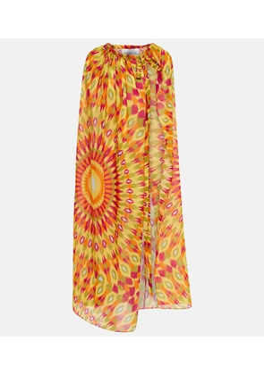 Valentino Printed cotton and silk beach cover-up