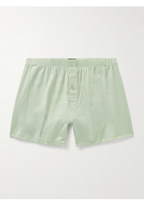 Hanro - Mercerised Cotton-Jersey Boxer Shorts - Men - Green - S