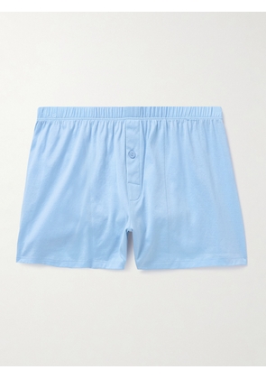 Hanro - Mercerised Cotton-Jersey Boxer Shorts - Men - Blue - S