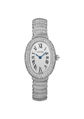 Cartier Small White Gold And Diamond Baignoire Watch 23.1Mm
