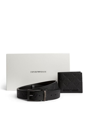 Emporio Armani Leather Wallet And Belt Gift Set