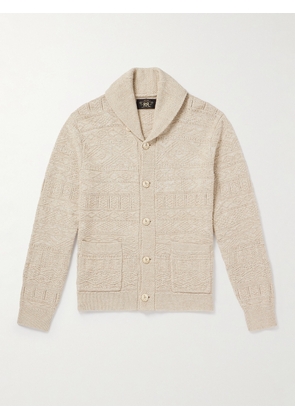 RRL - Shawl-Collar Jacquard-Knit Cotton and Linen-Blend Cardigan - Men - Neutrals - S