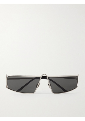 SAINT LAURENT - New Wave Rectangular-Frame Silver-Tone Sunglasses - Men - Silver