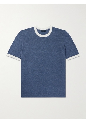 Thom Sweeney - Cotton and Linen-Blend T-Shirt - Men - Blue - S