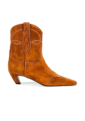 KHAITE Dallas Ankle Boots in Caramel - Brown. Size 36.5 (also in 36, 38, 40).