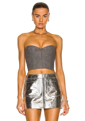 LaQuan Smith Strapless Bustier Top in Heather Grey - Grey. Size XS (also in ).