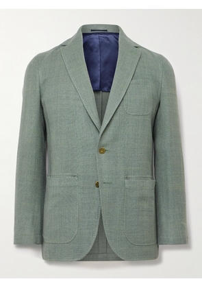 Sid Mashburn - Ghost Slim-Fit Unstructured Silk, Linen and Cotton-Blend Blazer - Men - Green - IT 46