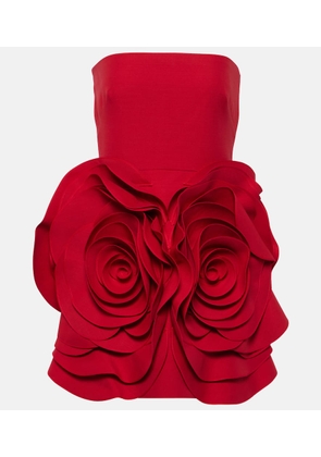 Valentino Crêpe Couture floral-appliqué minidress