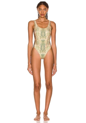 Fe Noel Classic One Piece Swimsuit in Green Ritual Print - Green. Size XS (also in ).