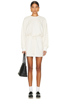 Helsa Organic Blend Sweatshirt Dress in Off White - Ivory. Size M/L (also in ).