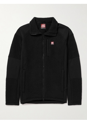 66 North - Tindur Logo-Appliquéd Jersey-Panelled Fleece Jacket - Men - Black - S