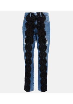Dolce&Gabbana Lace-appliqué boyfriend jeans