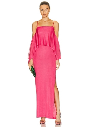 TOM FORD Slinky Full Length Ruffle Dress in Rose Bloom - Pink. Size XS (also in ).