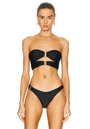 Shani Shemer Alexa Bikini Top in Black - Black. Size XS (also in ).