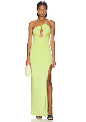 ET OCHS Sage Drawstring Cutout Gown in Firefly - Yellow. Size 0 (also in 2, 6).