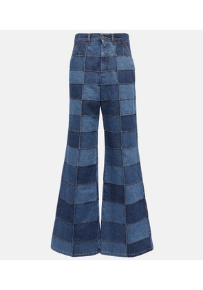 Chloé Patchwork high-rise flared jeans