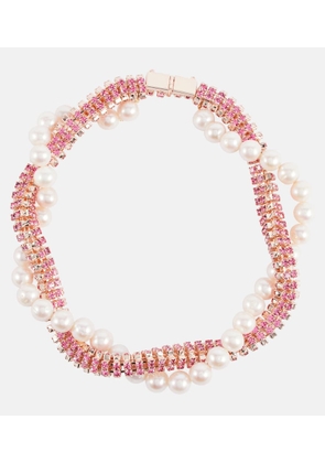 Magda Butrym Crystal and pearl-embellished necklace