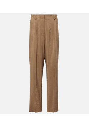 Joseph Pleated silk-blend twill straight pants