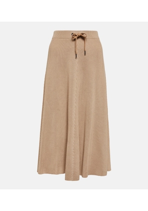 Brunello Cucinelli High-rise cotton midi skirt