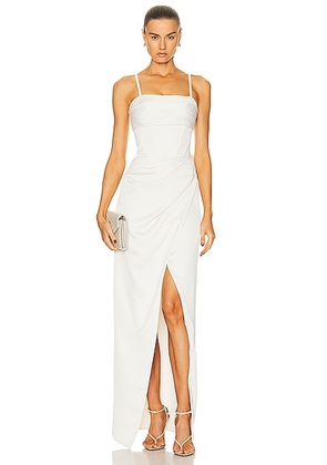 PatBO Draped Maxi Dress in Ivory - Ivory. Size 4 (also in ).