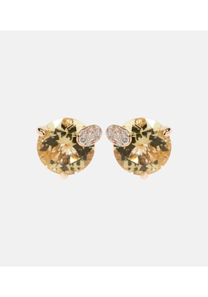 Bucherer Fine Jewellery Peekaboo 18kt rose gold earrings with beryls and diamonds