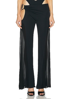 Mugler Flare Cut Out Pant in Black - Black. Size 36 (also in 38, 40, 42).