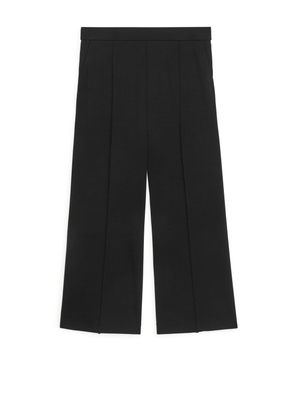 Cropped Milano Rib Trousers - Black