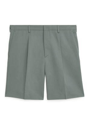 Loose Cotton Linen Shorts - Green