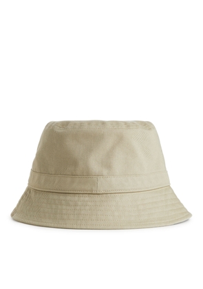 Cotton Twill Bucket Hat - Beige