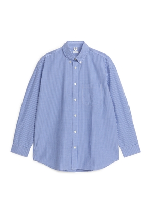 Oversized Gingham Shirt - Blue